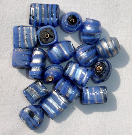 Silver foil glass beads