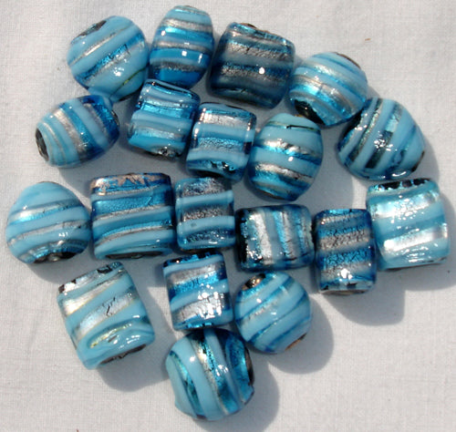 Silver foil glass beads