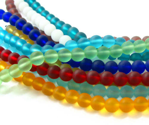 Frosted Glass Beads